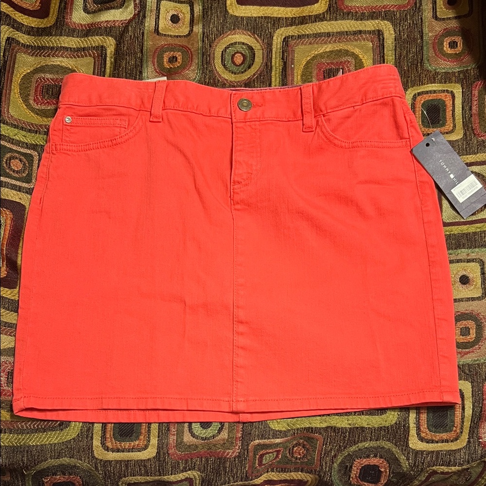 Tommy Hilfiger Vibrant Coral Mini Skirt